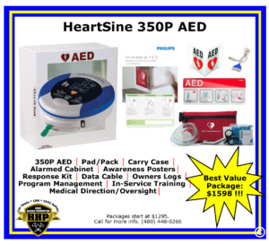 HeartSine 350P AED is operationally, technically, and financially the best AED on the market; with 2 button technology, audio & visual coaching.